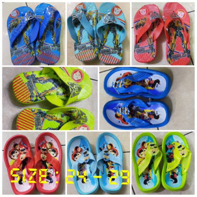 SALE STOCK Sandal Karakter Anak Laki Warna Random