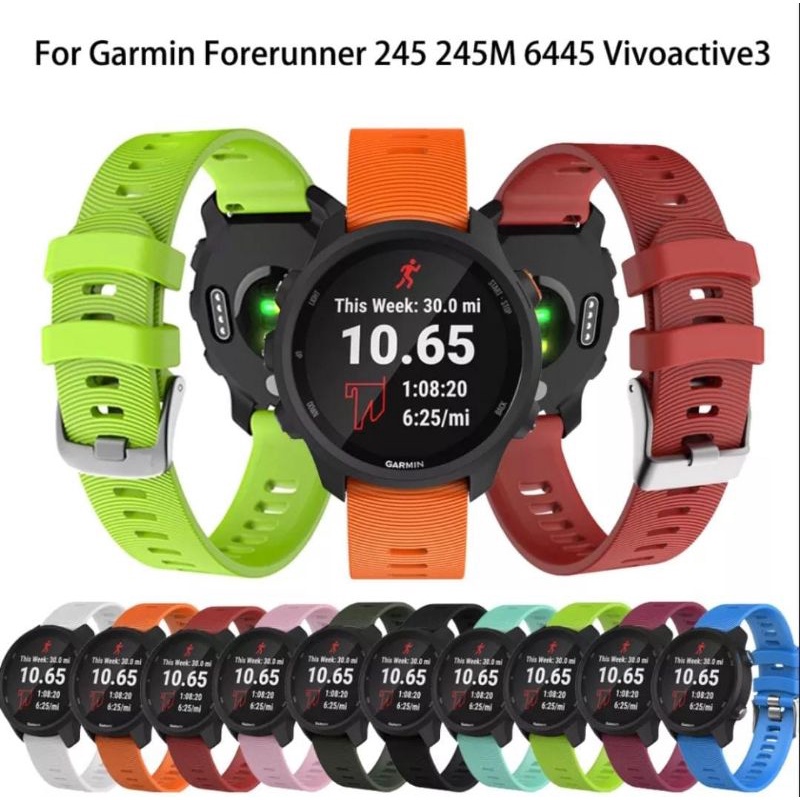 STRAP GARMIN VIVOACTIVE 3 FORERUNNER 245 245M TALI SILICONE RUBBER