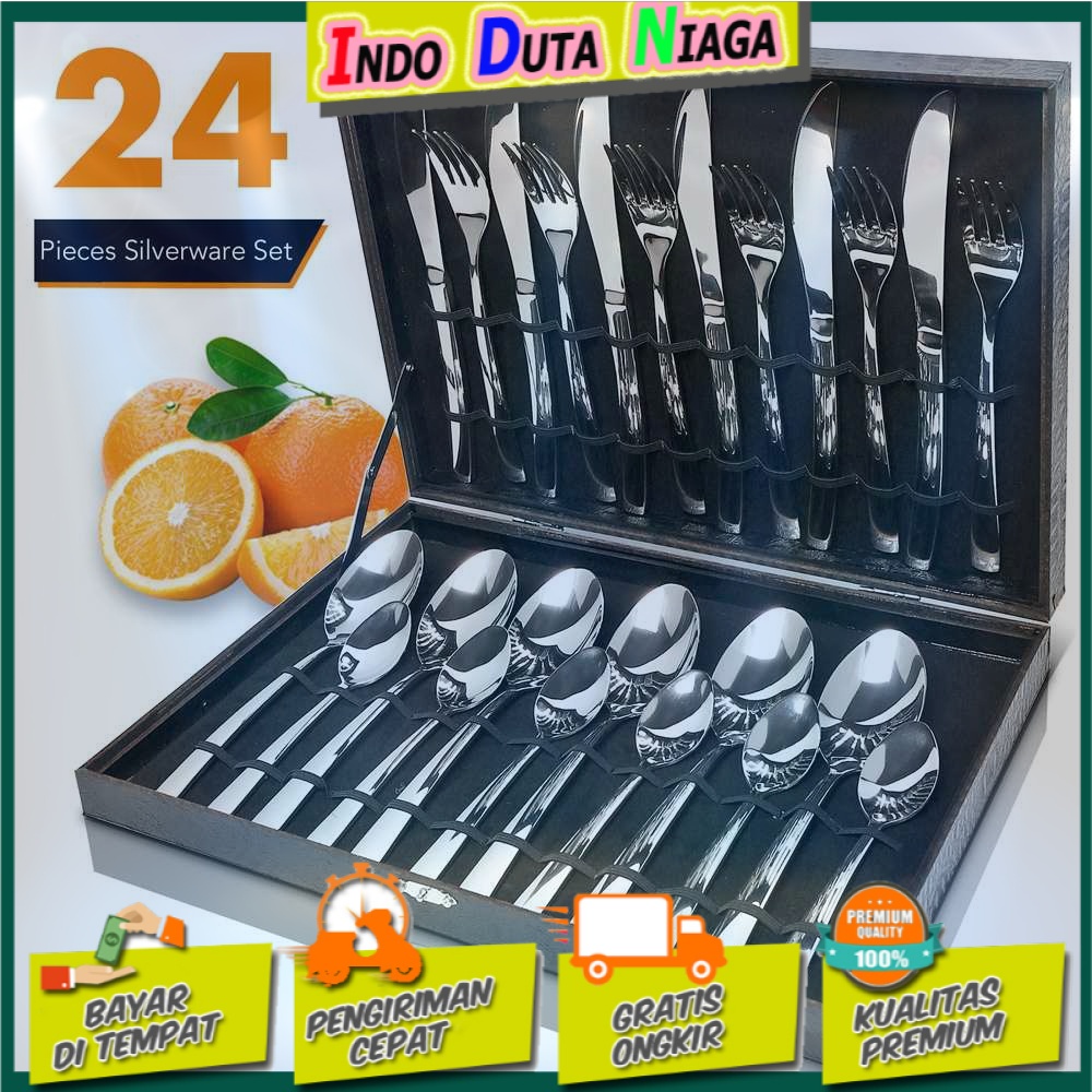 Elegant Life Cutlery Set Perlengkapan Makan Sendok Garpu Pisau 24PCS