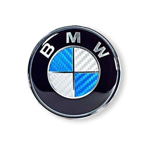 EMBLEM CARBON BAGASI BELAKANG BMW 74MM BLUE WHITE BIRU PUTIH E46 F30