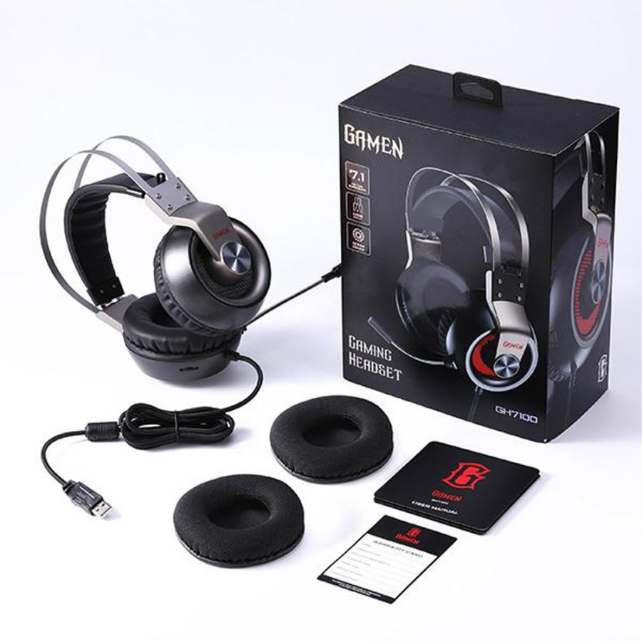 HEADSET GAMING WIRED GAMEN GH7100 With Microphone 7.1 Virtual Surround Sound - ORIGINAL GARANSI 1TH