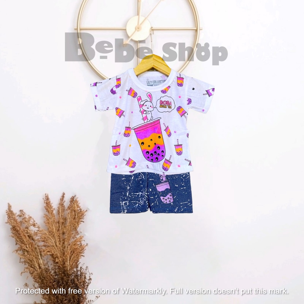 Setelan baju anak bayi Karakter BOBA  usia 0 sampai 2 tahun bahan katun P E