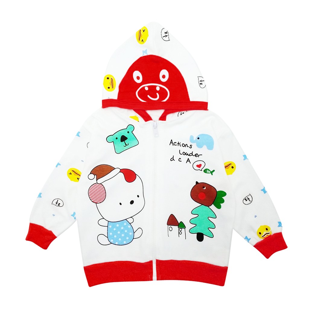 Wakakids Jaket Bayi Anak Laki Laki Usia 6 Bulan - 12 Bulan Motif Bear Duck 3658-2