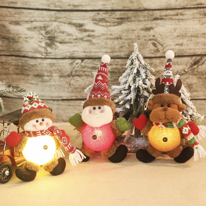 Gantungan Boneka Lampu LED Natal 20cm lampu natal boneka natal boneka lampu natal kado natal hadiah 