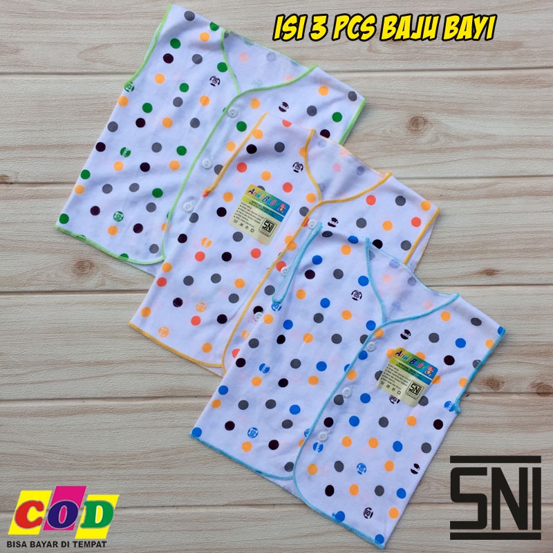 3 Pcs Baju Bayi Baru Lahir Lengan Kutung Kualitas Premium Ana Baby