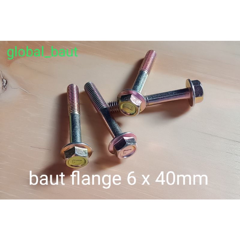 baut topi, flange 6 x 40 mm