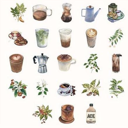 

Hari Ini Label Stickers - Coffee Lovers (45Pcs ) Limited