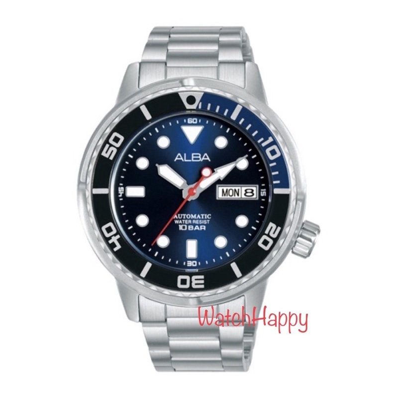 JAM TANGAN ALBA AL4245X1 / AL4245 / AL4245X MEN AUTOMATIC MOVEMENT BLUE DIAL STAINLESS STEEL STRAP B