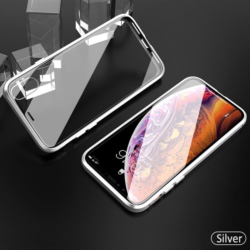 Magnetic Glass Case Untuk iPhone 7 6s 8 XS XR X MAX 8+ 7+ 6 Plus Kualitas Tinggi Magnetic Casing Back iphone 11 Cover