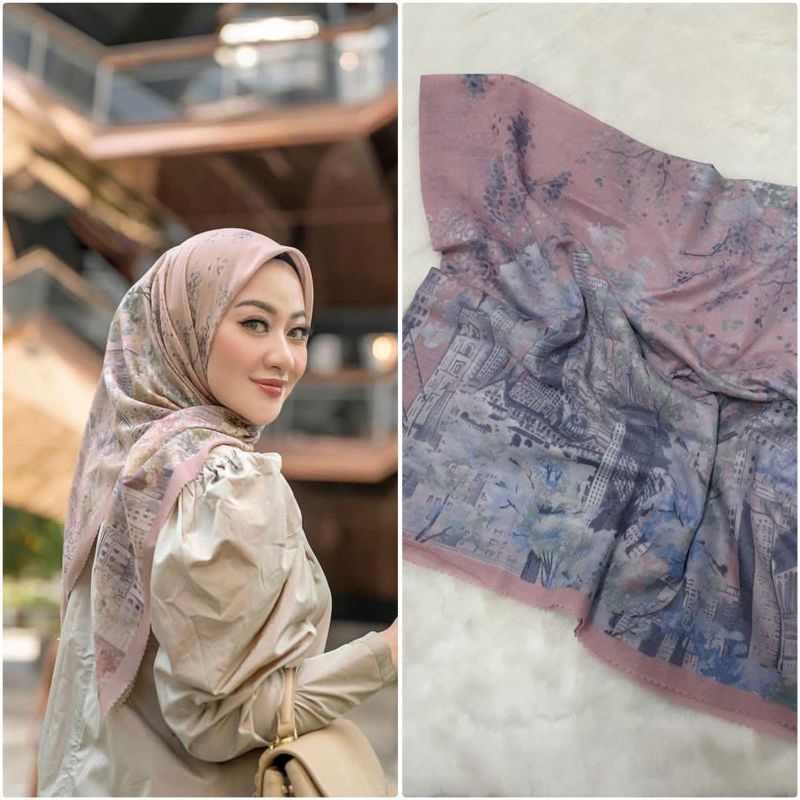 HIJAB SEGI EMPAT VOAL PREMIUM BUTTON SCAFT