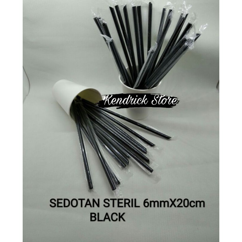 SEDOTAN PLASTIK/ SEDOTAN STERIL/ SEDOTAN PLASTIK STERIL HITAM @300pcs
