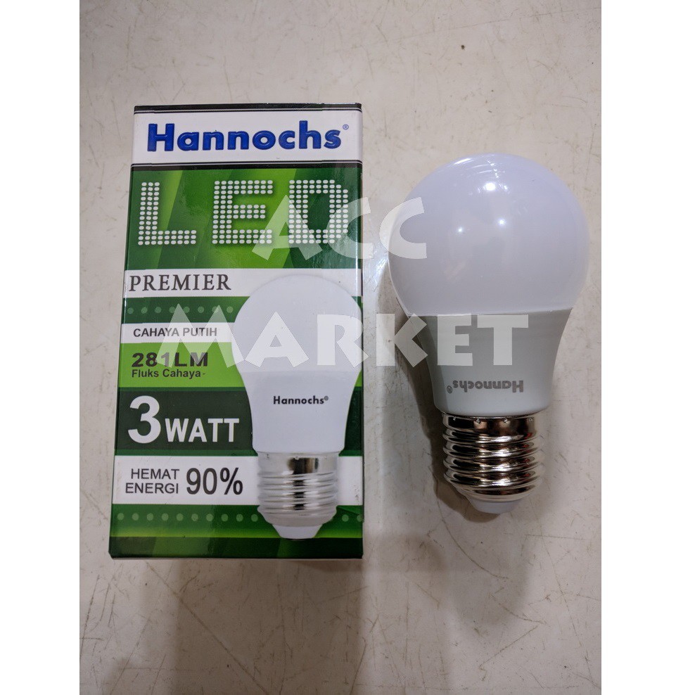 Lampu LED HANNOCHS Putih SATUAN 3 5 7 9 12 16 Watt Bohlam