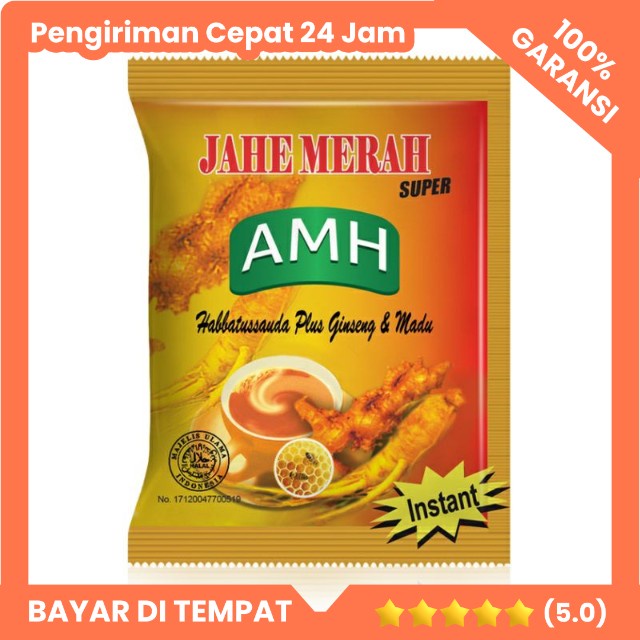 

Jahe Merah AMH Habbatussauda plus Gingseng & Madu Instant Sachet isi 12