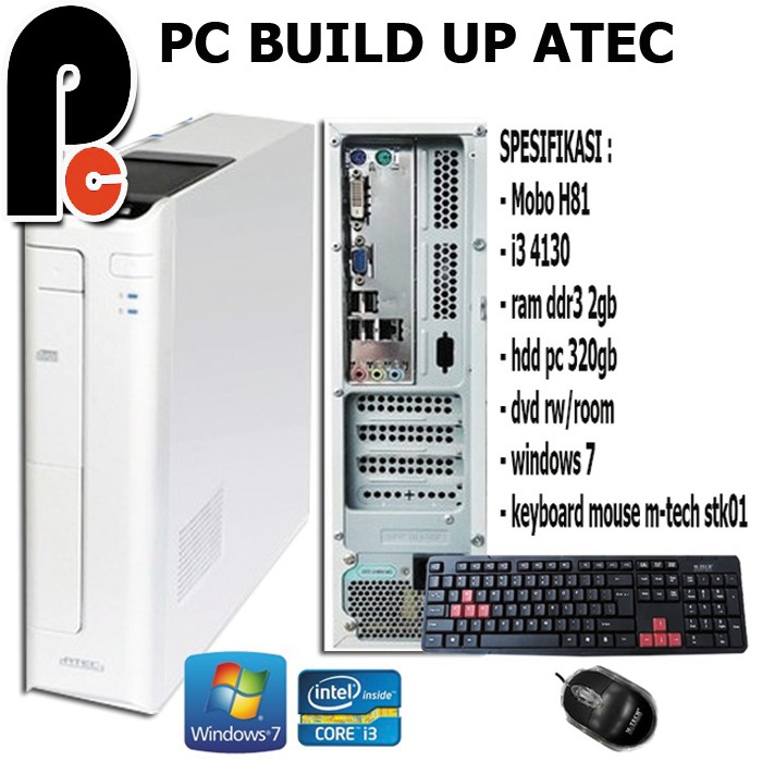 PC KOMPUTER BUILT UP ATEC 13 HASWELL SOKET 1150 OFFICE SEKOLAH