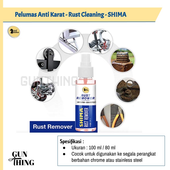 Cairan Pelumas Anti Karat - Penghilang Karat - Shima Rust Remover 100 ml 80ml