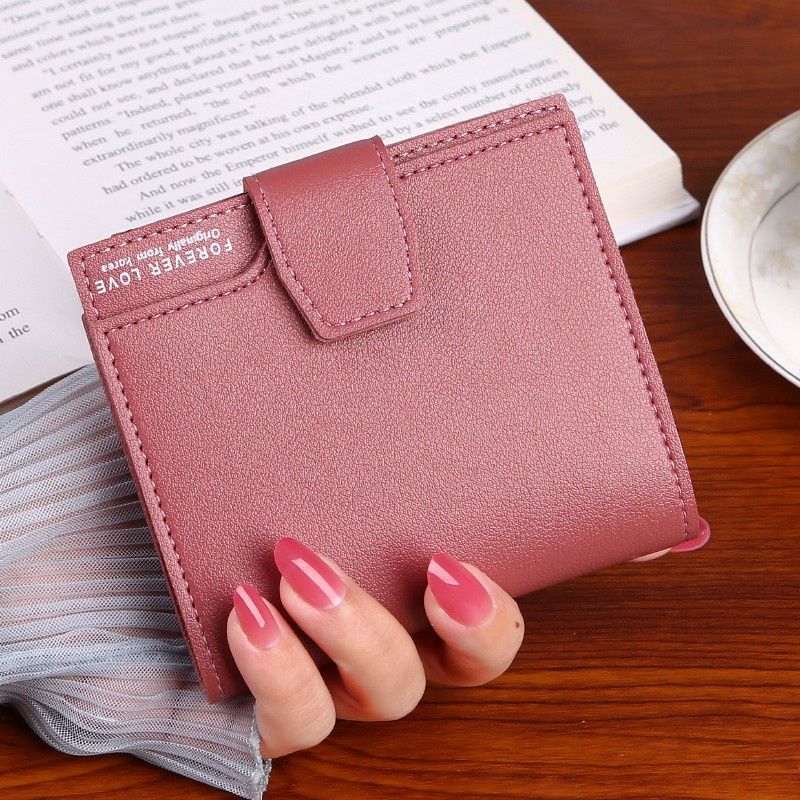 ⚘FASHION88⚘D26-1 Dompet Lipat PENDEK Wanita Trendy Murah/dompet wanita mini murah real pic-PINKTUA