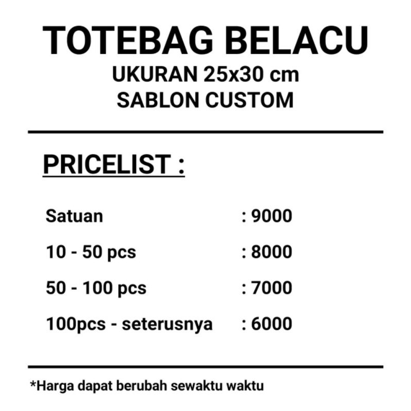 

Tas Souvenir Totebag Blacu Goodiebag Custom