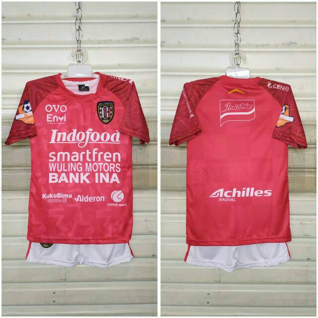 Setelan kaos Jersey Anak Bali United Merah