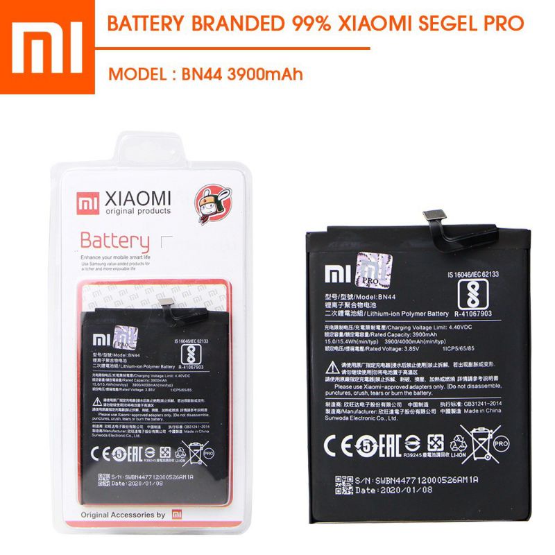 BATERAI BATRAI BATERAI BATTERY XIAOMI REDMI 5 PLUS 5+ BN44 ORIGINAL