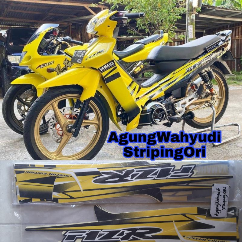 STIKER STRIPING LIS BODY MOTOR YAMAHA FIZR HITAM KUNING SPECIAL EDITION SE VARIASI FIZR FIZ R F1ZR F