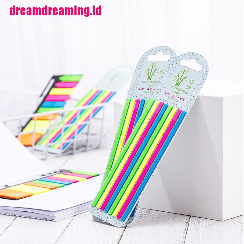 160pcs Sticky Notes Transparan Fluorescent