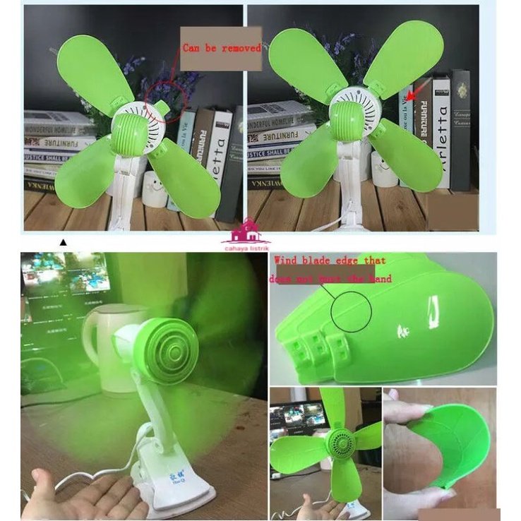 Kipas Angin Listrik Jepit Duduk Dinding Desk Fan Deskfan Karakter 3in1 20 Watt W / Gantung 20w 30w