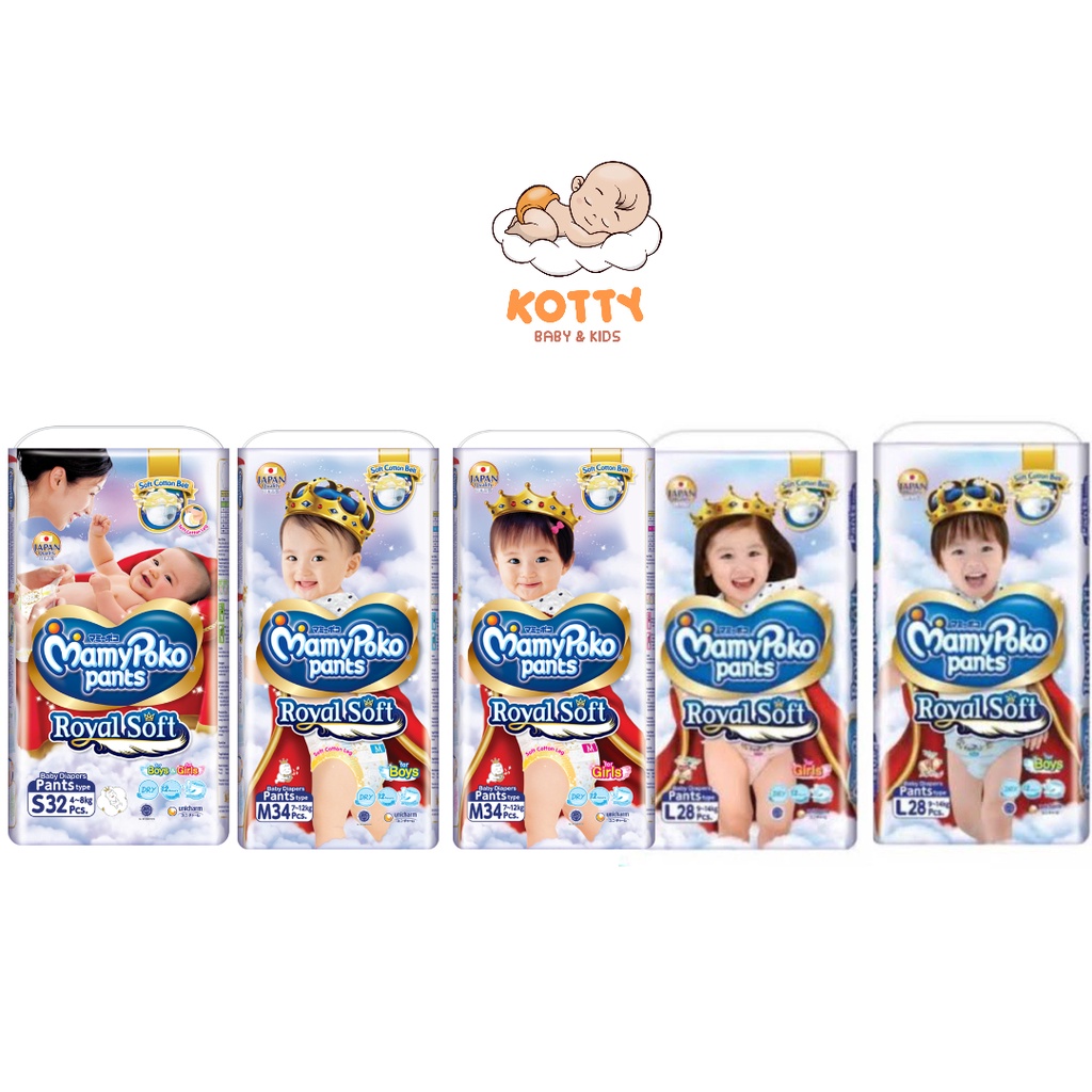 MamyPoko Pants Royal Soft / Popok Celana Boys Girls S, M, L, XL (Tersedia varian ukuran)