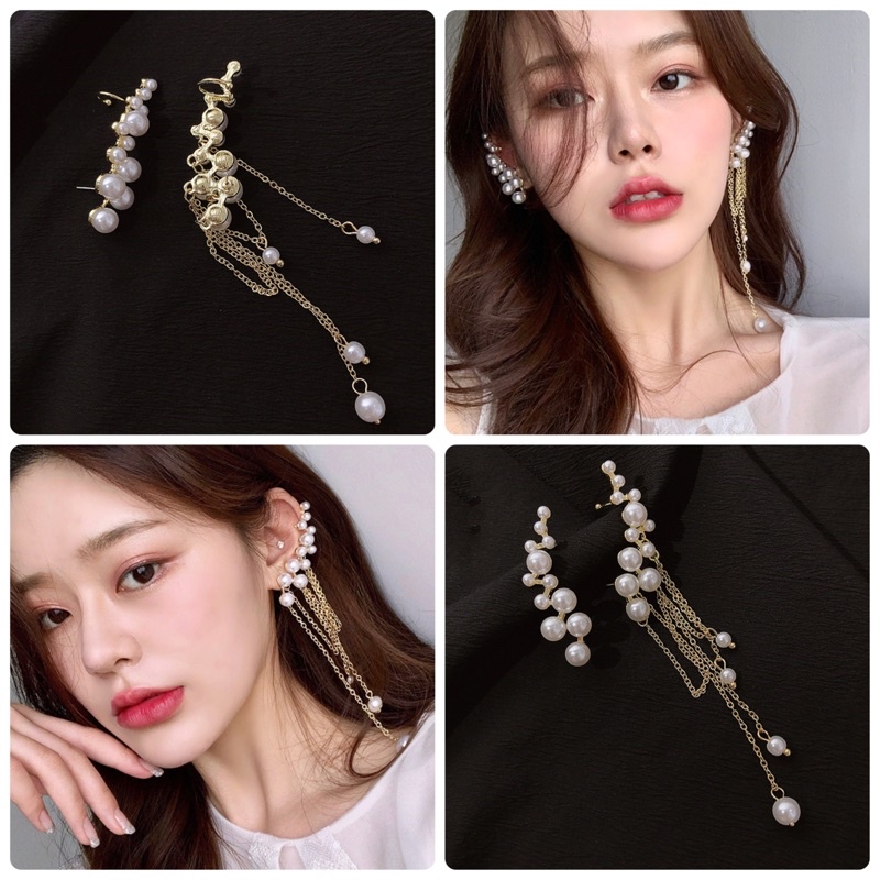 pearl earpiece 1 set 2 pcs earcuff aksesoris mua hairdo pengantin wedding pesta fashion accessories