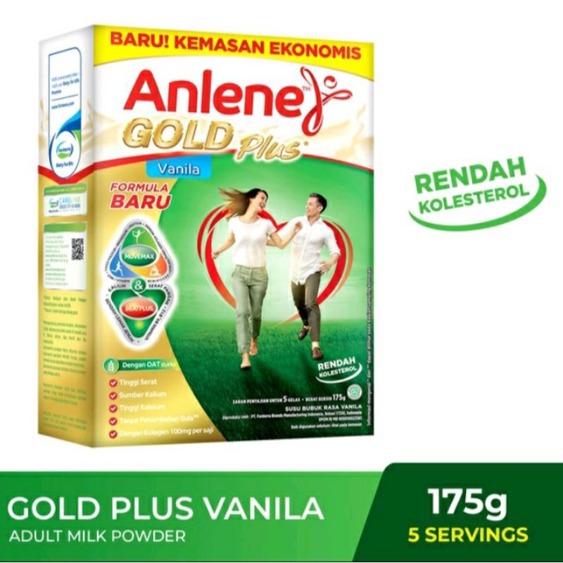 

Anlene Gold Plus Vanilla 175gr - Susu Bubuk - Nutrisi jantung,Tulang,Sendi & Otot