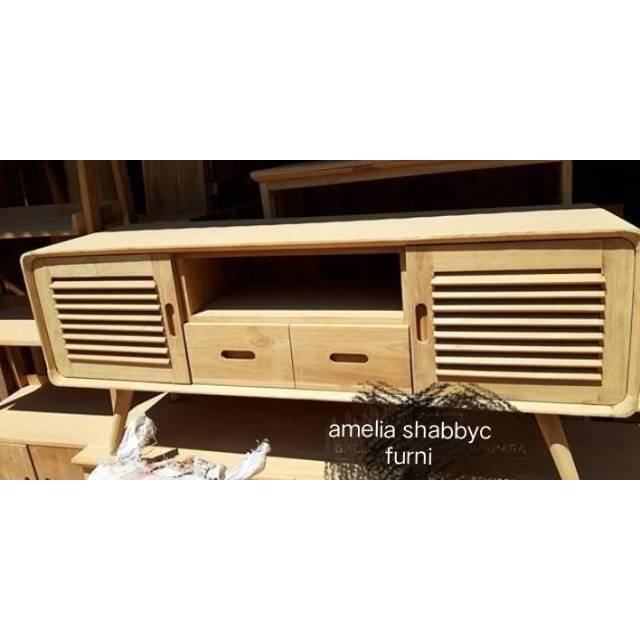 Bufet Retro Kayu Jati 2 Pintu 2 Laci