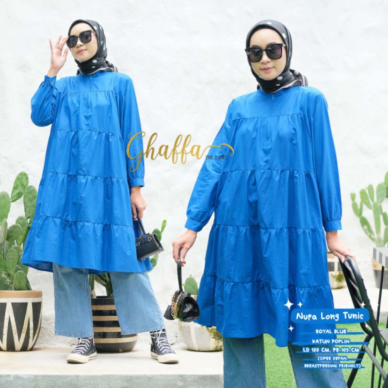 Tunik polos kekinian / Nufa long tunik by ghaffa the label / Long tunik polos modern