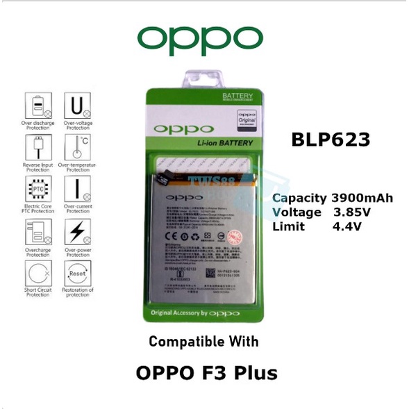 Batre Baterai Battery Oppo BLP623 / F3+ / R9S+