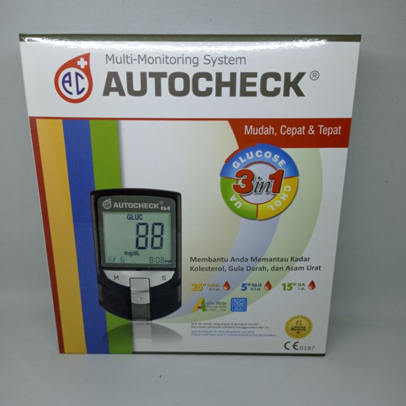 Autocheck GCU 3in1 alat test darah gula kolestrol asam urat