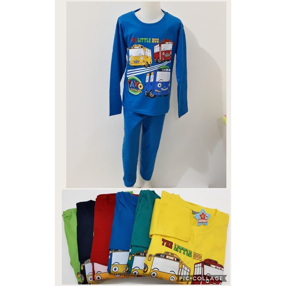 PROMO MURAH PIyama anak tayo - baju tidur anak tayo - baju tayo .