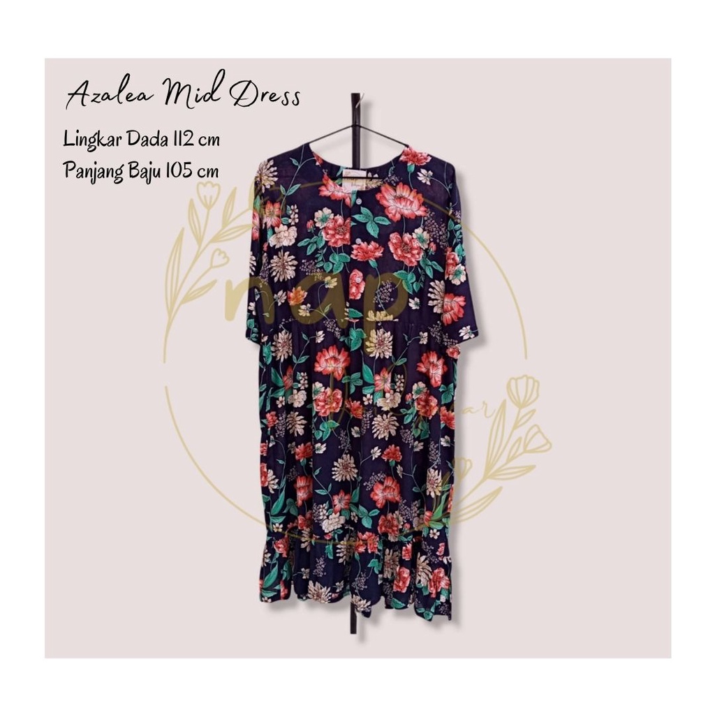 Daster Rayon Kekinian Ruffle Nap Dailywear Azalea Mid Dress