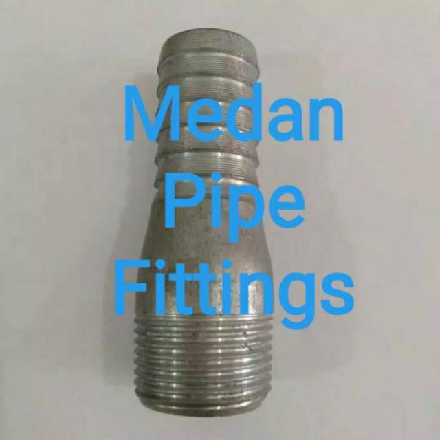Nepel Selang 1-1/2" Besi Galvanis King nipple Hose Niple Nipel inch