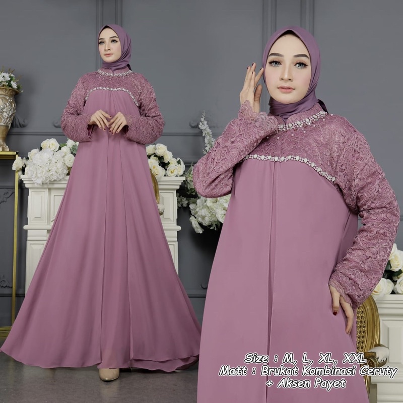 DRESS GAMIS PESTA - GAMIS ATHAYA DRESS - DRESS MEWAH - GAMIS PESTA - GAMIS WANITA MUSLIM