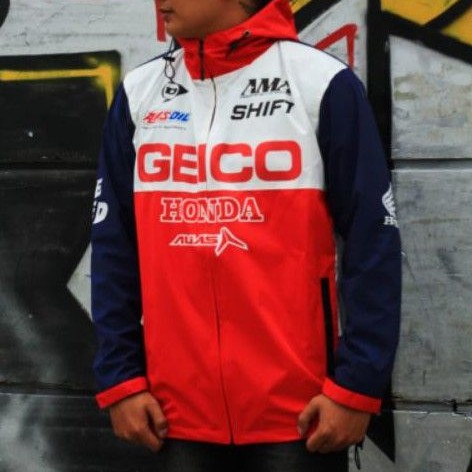 JAKET PRIA - JAKET PARASIT - JAKET WATERPROOF HONDA GEICO RACING TEAM NOT KTM HUSQVARNA , CRF 150