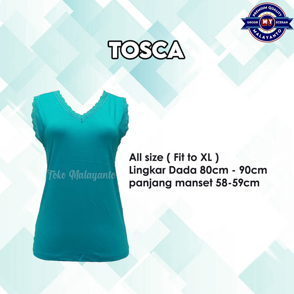 Tank Top Renda Kerah V Polos Warna Ukuran All size Ready Stok!!-Tosca