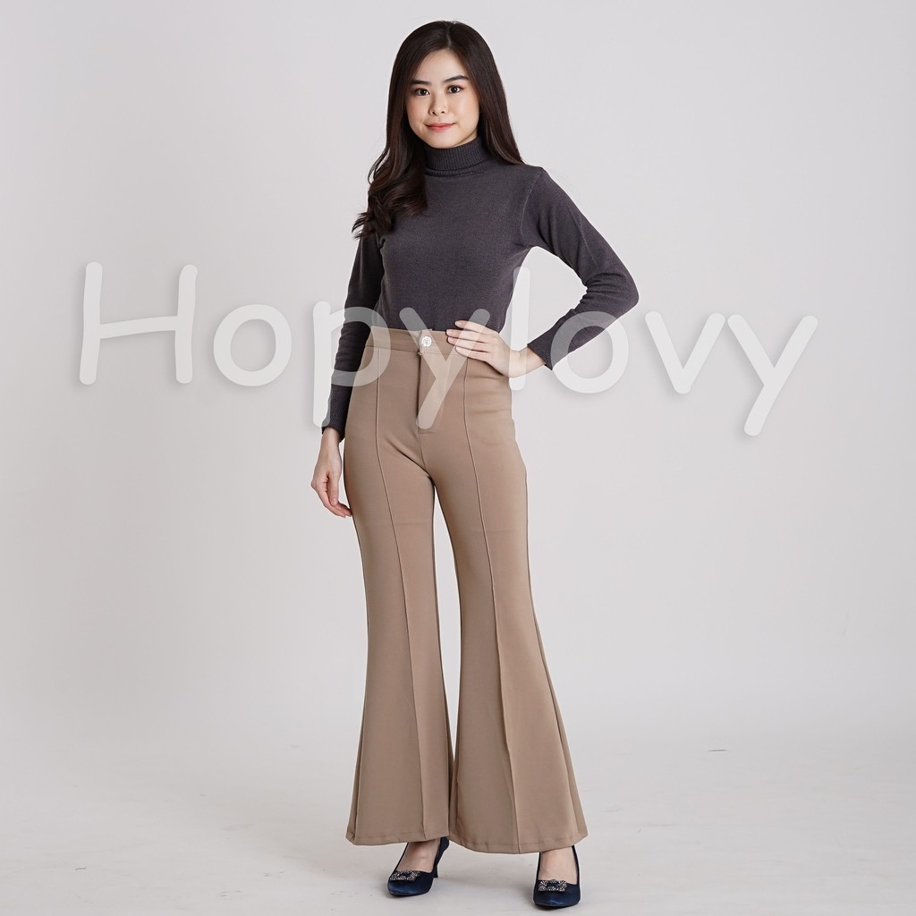 Celana Cutbray Wanita bahan Scuba Tebal Premium Pants / Celana Panjang Wanita Model Cutbray Highwaist HOPYLOVY