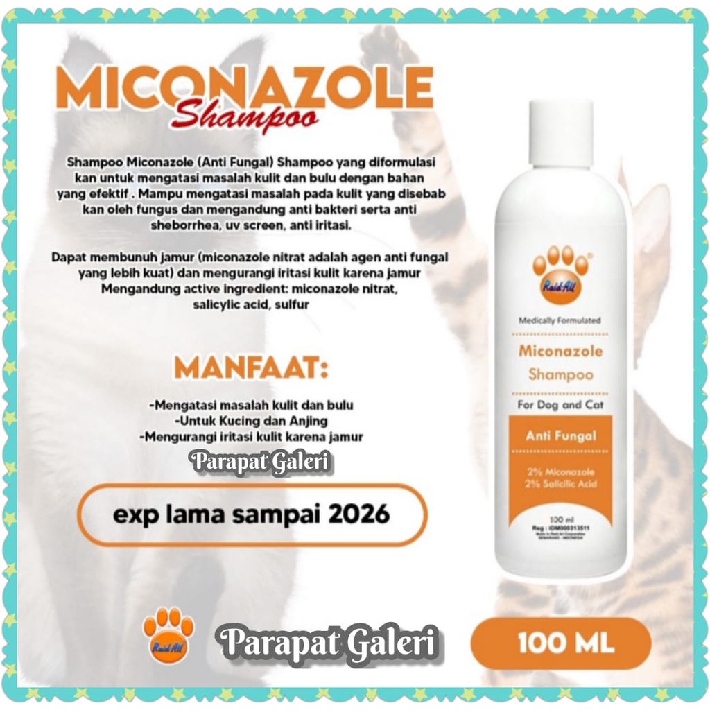 Shampo Jamur Kucing &amp; Anjing Miconazole 100 ml