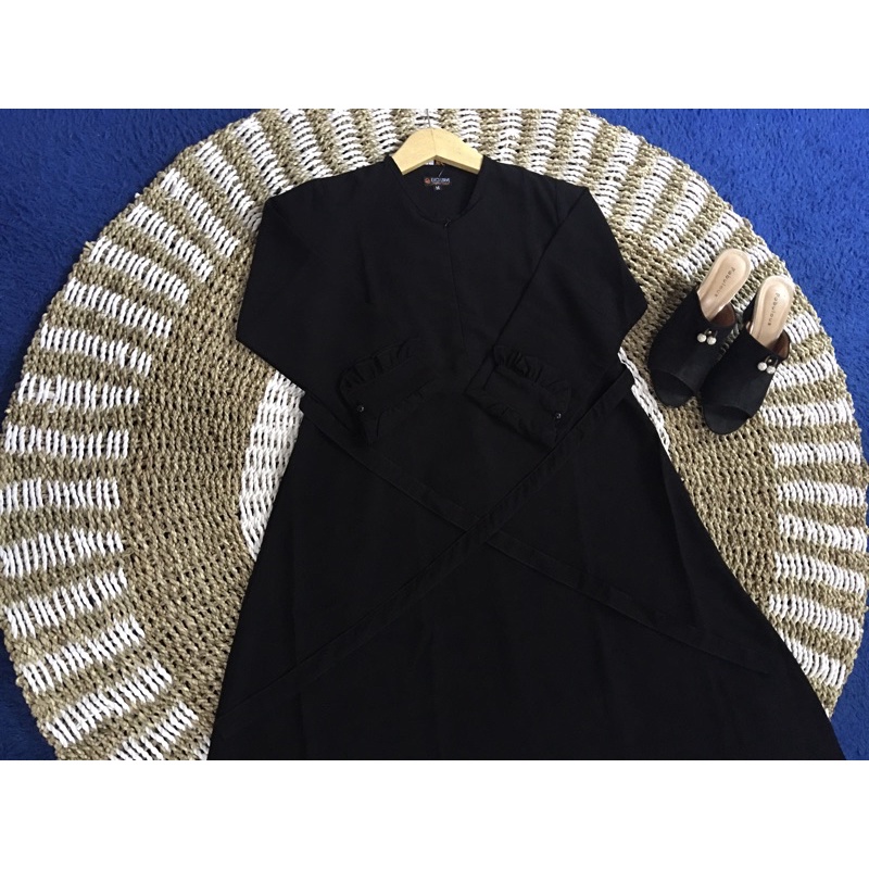 abaya jetblack polos | gamis jetblack | jetblack gamis ori | dress hitam | gamis hitam | Fashion mus