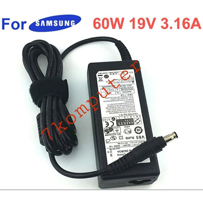 Charger laptop Samsung Notebook NC10 NC20 ND10 ND20 N110 N120 N130 19v-3.16A