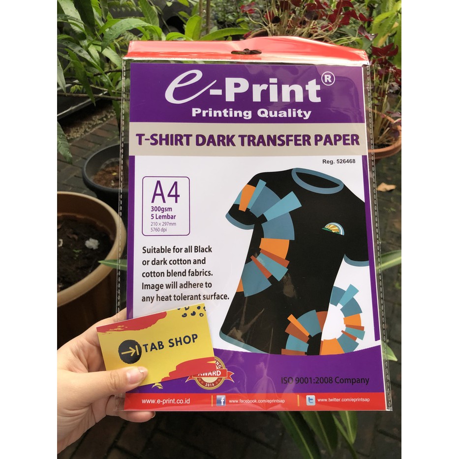 

TERLARIS - EPRINT DARK T SHIRT TRANSFER PAPER KERTAS FOTO KERTAS HVS