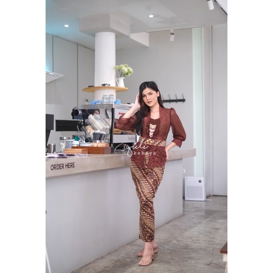 Kebaya Bordir Premium Special Coklat Nuttela | Kebaya Encim