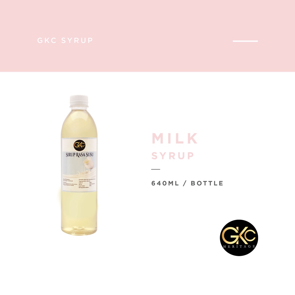 

GKC Heritage Sirup Cair Konsentrat Minuman Susu - HALAL - 640 mL - Milk Syrup