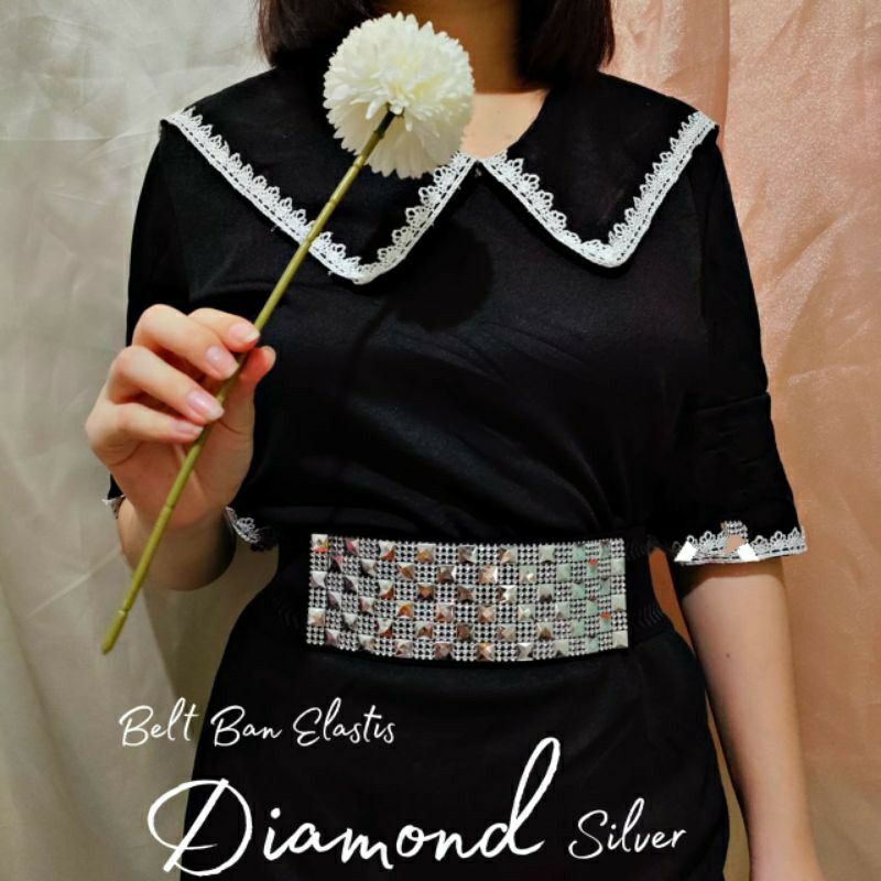 BELT BAN KARET ELASTIS DIAMOND FASHION WANITA KOREA STYLE