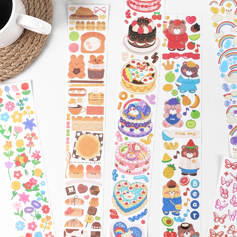 

Sticker Lucu Diary Planner Pita Bear Cake Flower Aesthetic