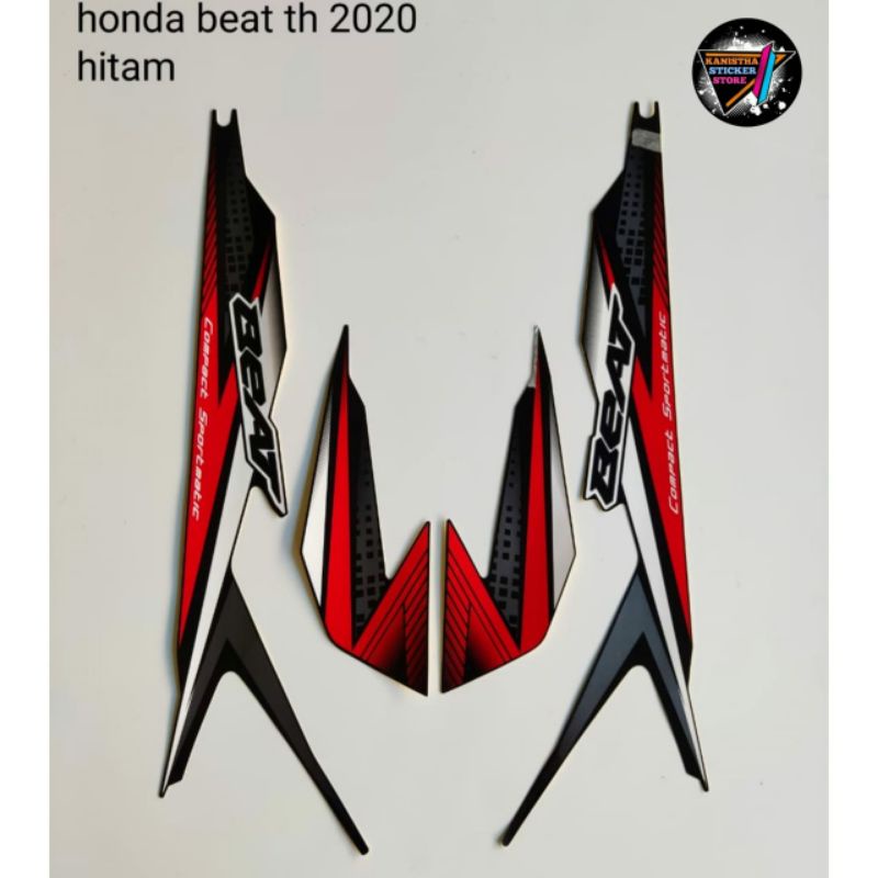 Striping honda beat tahun 2020 warna hitam, striping list body motor honda beat terbaik