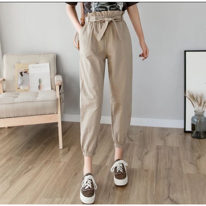 PROMO CELANA JOGER!! Naya Linen Pants HIGHWAIST CELANA BAHAN CELANA WANITA CELANA TERLARIS CELANA LINEN CELANA KEKINIAN